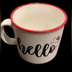 Hello Kitty White Mug with Red Accent. 20 ounce. Microwave and Dishwasher Safe.